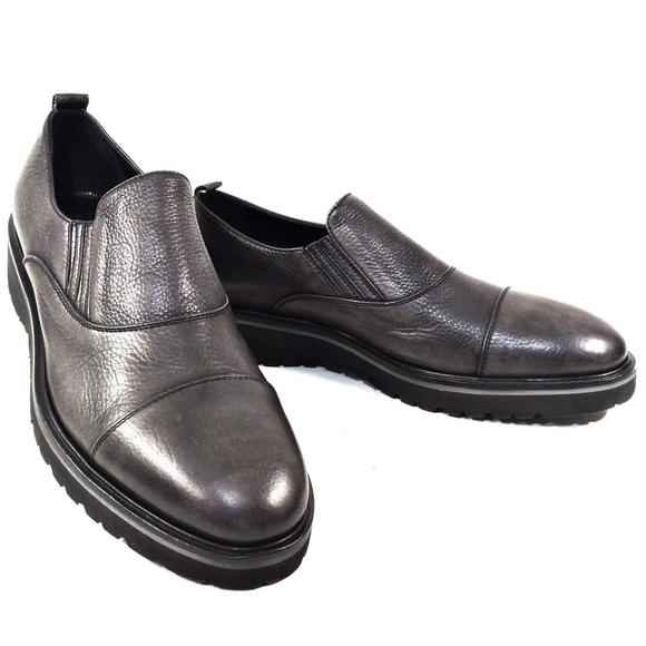 ALBERTO CICCIOLI ?? MEN\'S BLACK CHALC  SOFT LEATHER COMFORT LOAFERS main image 4